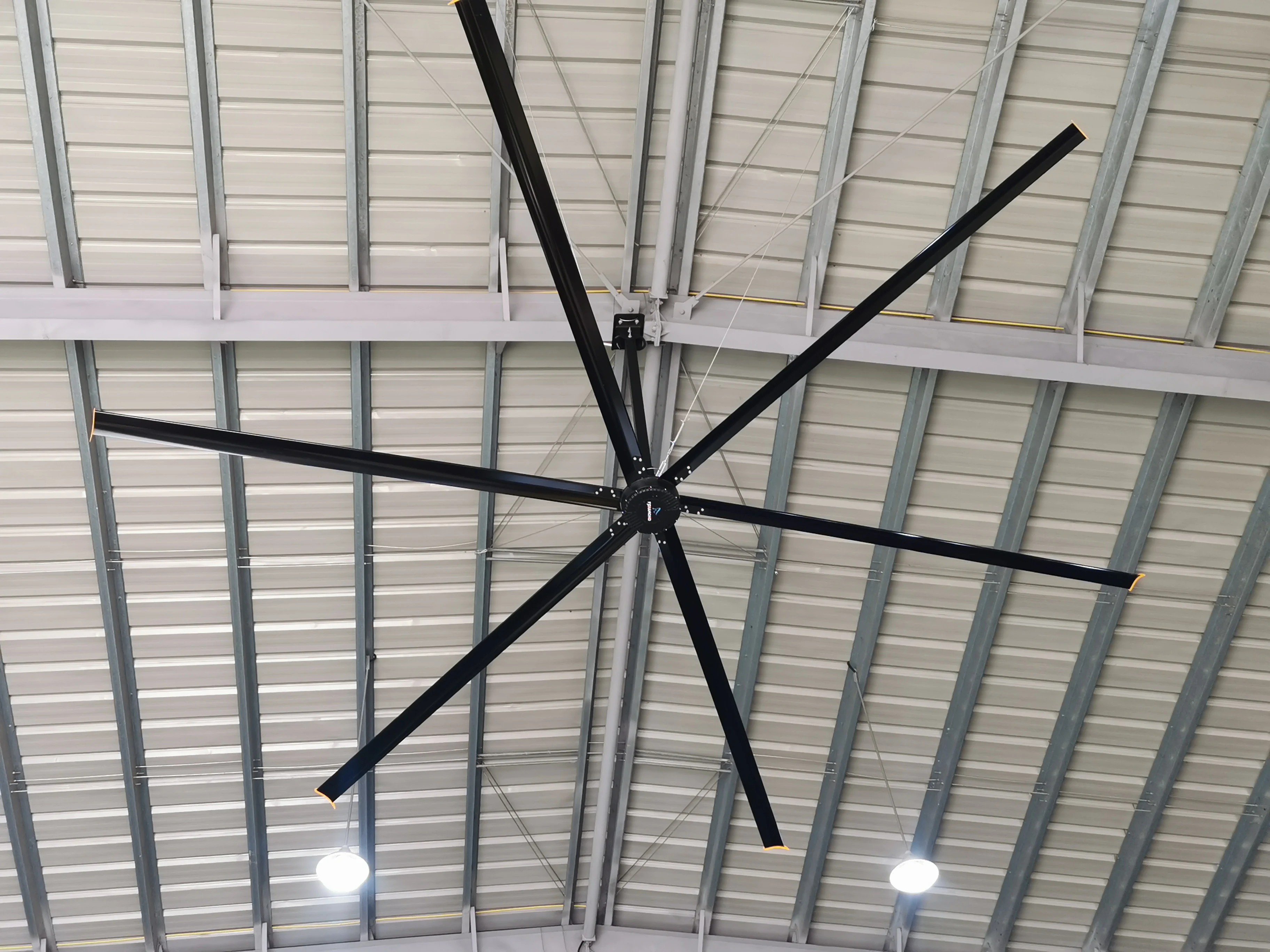 220v/380v Low Speed High Quality Factory Price 7.3m Industrial Ceiling Fans with Aluminum Blades PMSM Motor for Church Mosques