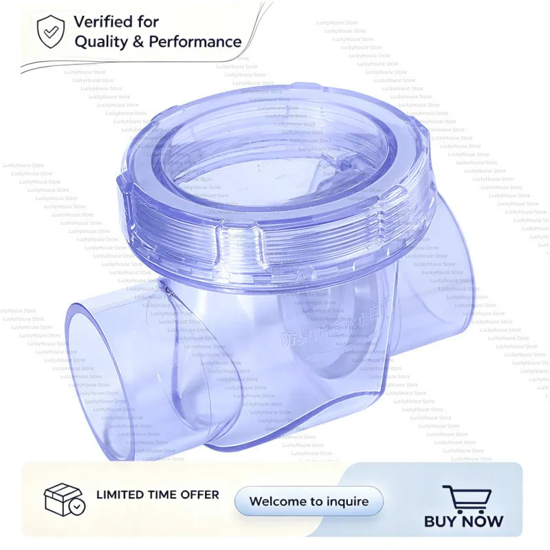 Transparent PVC Check Valve 50mm 75mm 110mm One Way Drain Valve Anti Backflow Odor Prevention Sewer Pipe