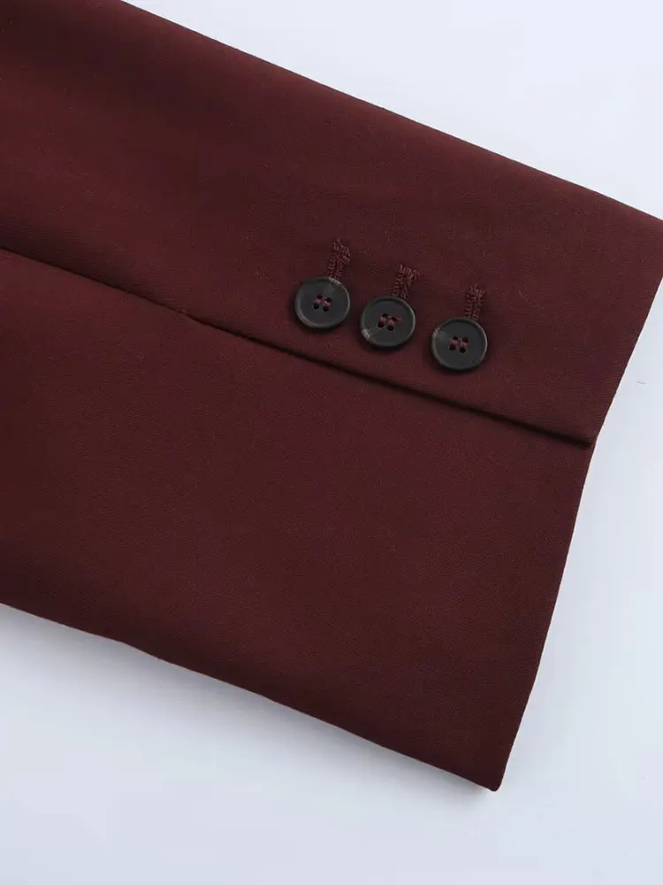 NLZGMSJ 2025 Lente vrouwen Office Blazer Effen Zakken V-hals Lange Mouw Enkele Knop Blazer Mode Outwears