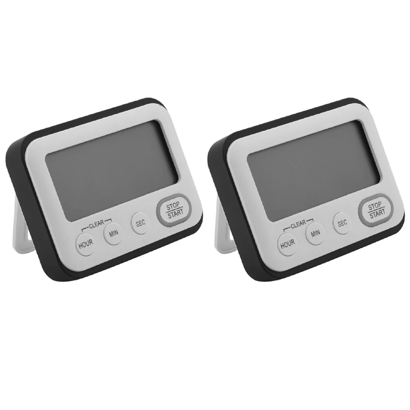 

2X Digital Kitchen Countdown Timer: Teachers Counter Large LCD Magnetic Clip Kids Minute Hour Seconds Cooking Giant