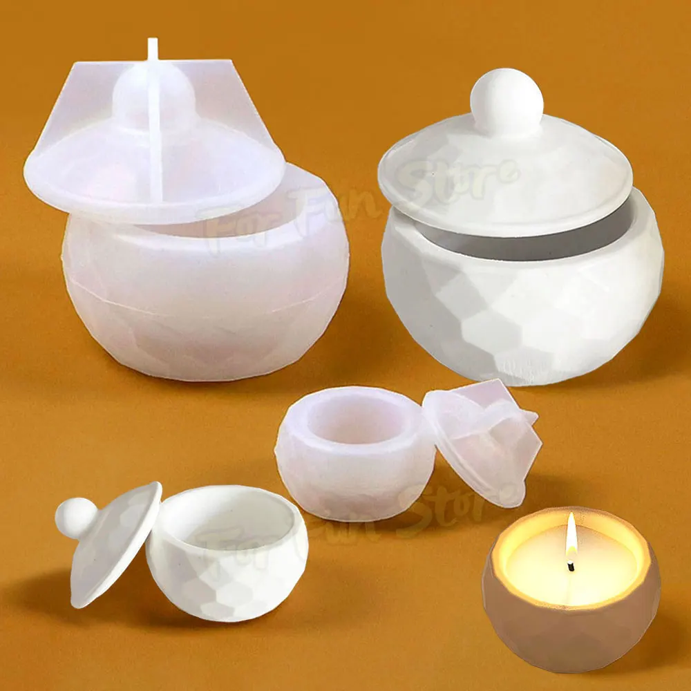 For Fun DIY Circular Cut Surface Cement Storage Jar Silicone Mold Candle Cup Molds Gypsum Drip Glue Resin Mould Home Ornament