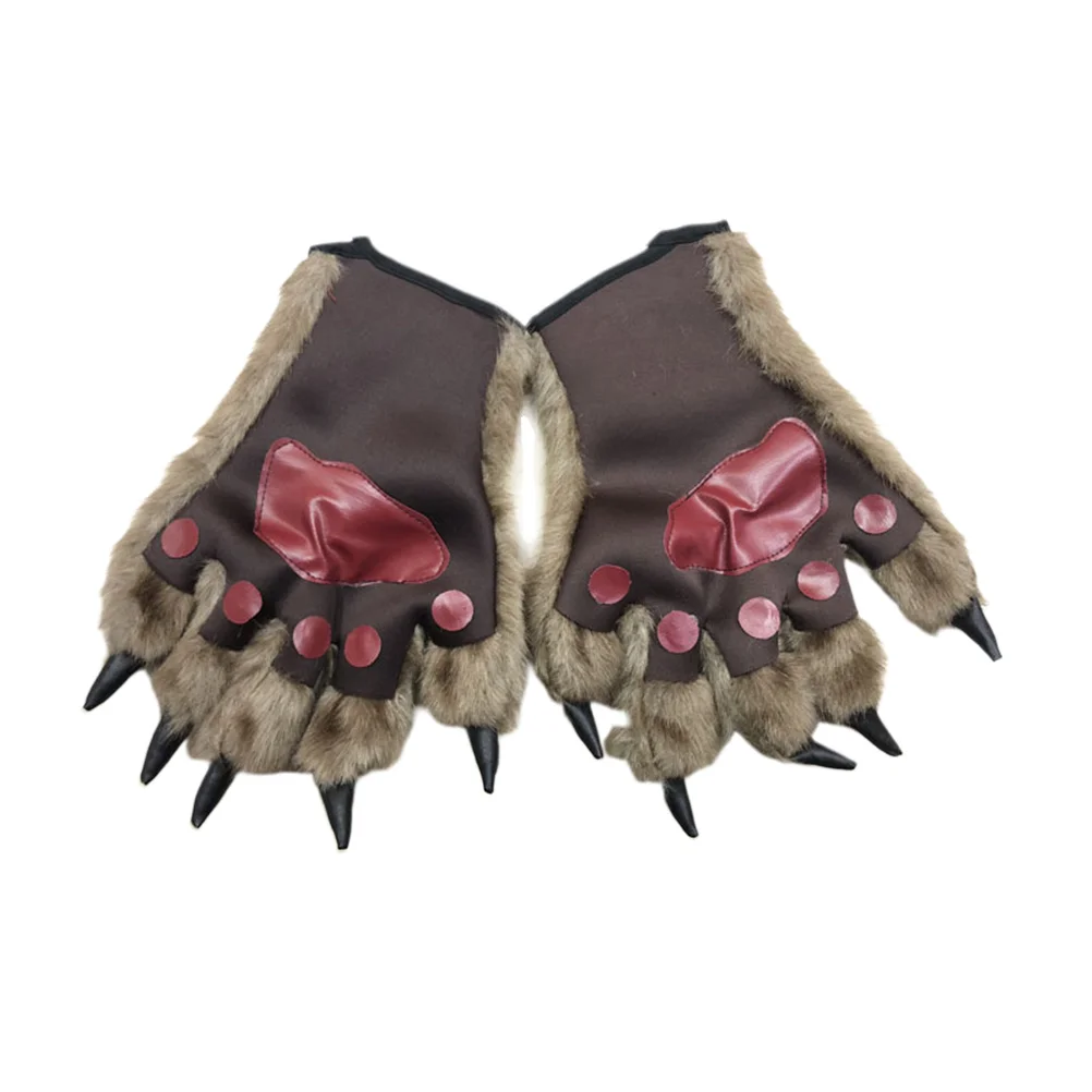 

1Pair Wolf Paw Gloves Werewolf Costume Comfortable Durable Fit Animal Halloween Masquerade Party Performance Wolf Paw Gloves