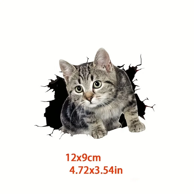 2D Cat Vinyl Stickers Scratch Resistant Waterproof Decals for Cars SUV Motorcycle Laptop Window Body Decor