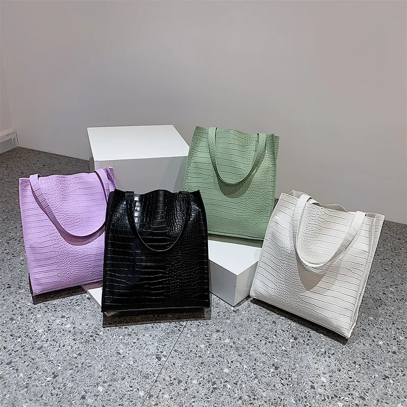 2023 Fashion Women Bags Casual Totes Bag New Alligator Leather Shoulder Handbags Wild Lady\'s Bag Large Capacity Shopper Totes