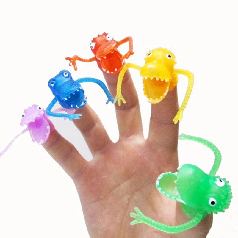 1/5/10 PCS Finger Puppets Soft PVC Cartoon Dinosaur Figure Family Story Time Prop Toys Educational Stuffer Gift For Kids