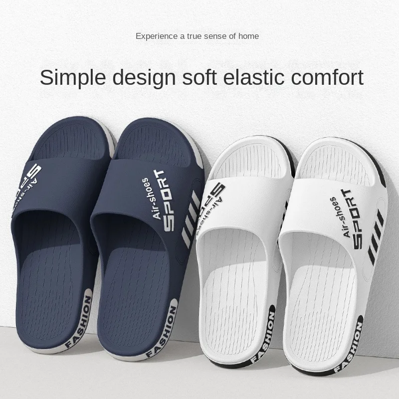 Fashion Men's Slippers PVC Soft Sole Non-slip Slides Casual Outdoor Beach Flip Flops Home Bathroom Couples Slippers New Sandal