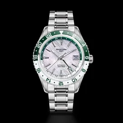 New GMT Automatic Mechanical Men Waterproof WristWatches Diving Japan NH34 Movement Sapphire Crystal Luminous Glass Bezel S456