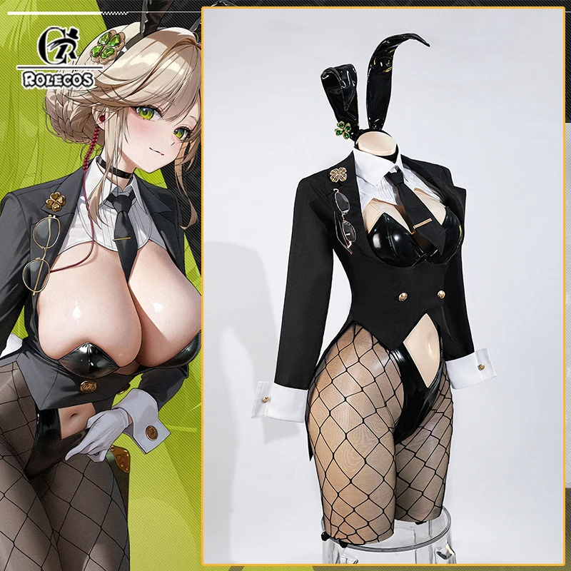

ROLECOS Game NIKKE Goddess of Victory Ade Bunny Girl Костюм Агент Ade Сексуальный женский комбинезон Хэллоуин Карнавальный костюм