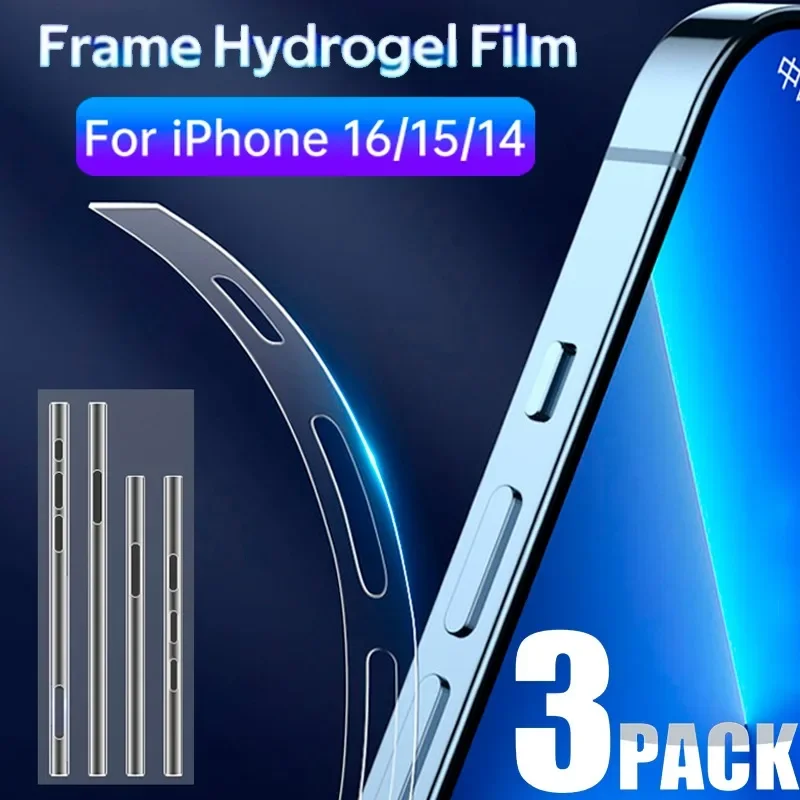 Border Frame Film Protector Cover for IPhone 16 Pro Max 16 Plus Ultra-thin Clear Side Films Protective for IPhone 16 15 14 Pro