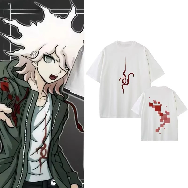 Danganronpa Komaeda Nagito T-Shirt Unisex Herren Damen Baumwolle Grafikdruck Kurzarm Oversized 2026 Sommer Lässig Bestseller – Detail 2