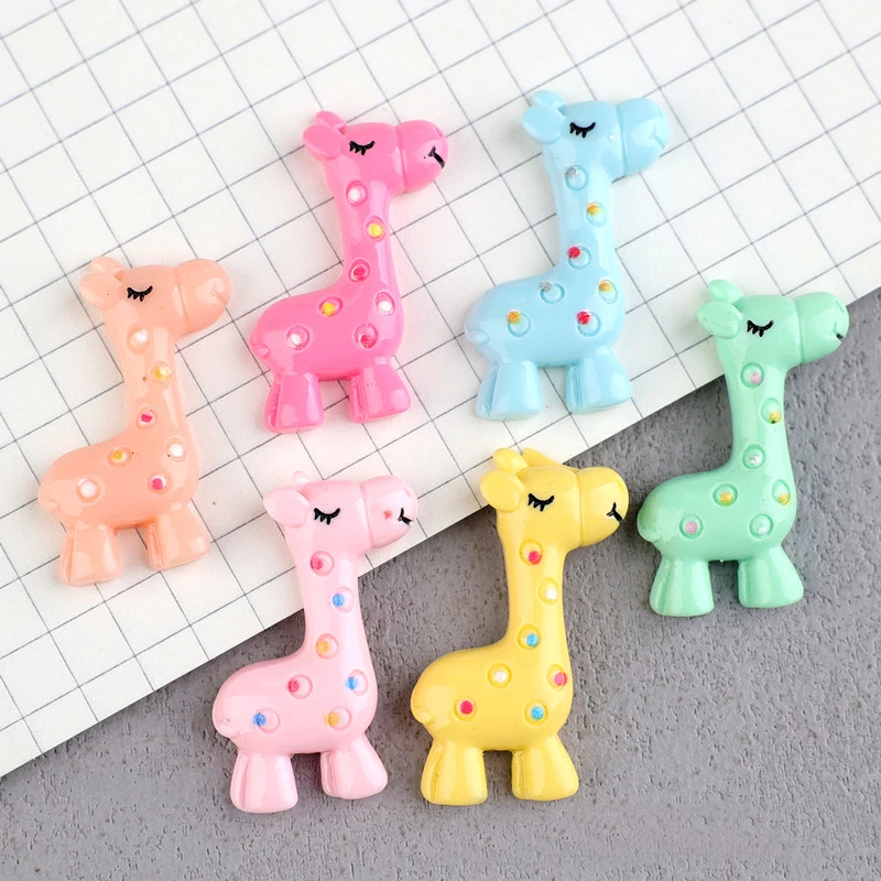 10pcs 19*26mm Diy Resin Giraffe Charms Children's Hand And Foot Printing Materials Butter Cream Mobile Phone Beauty Accessories