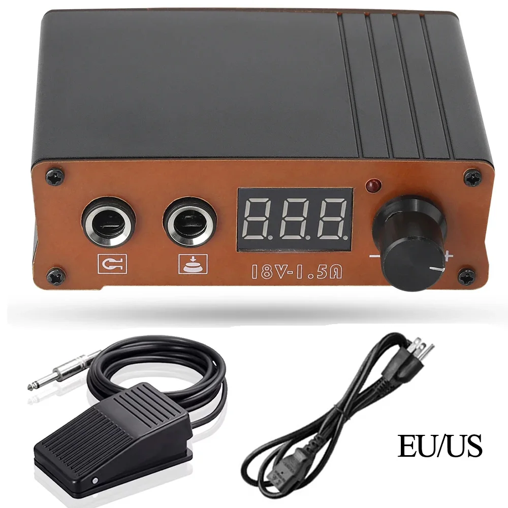 Tattoo Power Supply and Foot Pedal Set Digital Tattoo Machine Power LCD Display for Tattoo Machine Power Supply