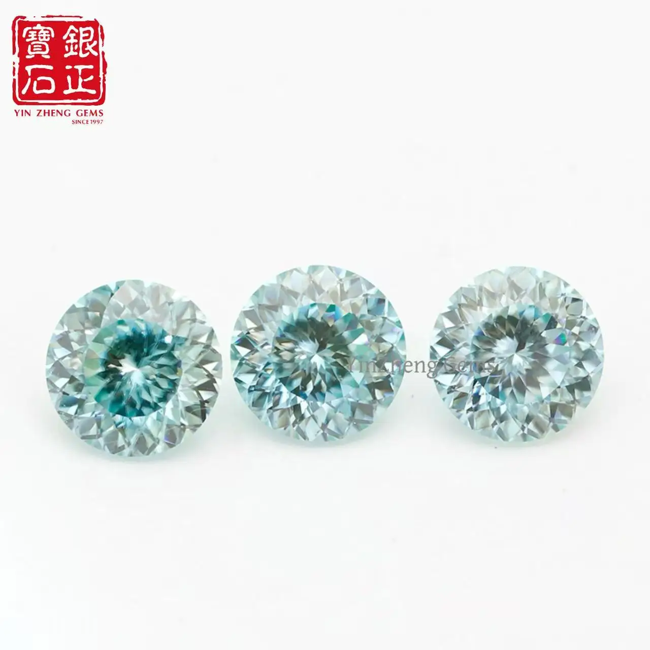 Diamantes moissanita de Aguamarina de grado YinZheng 6A, corte de cien facetas, proporciona piedra moissanita certificada GRA para hacer joyería