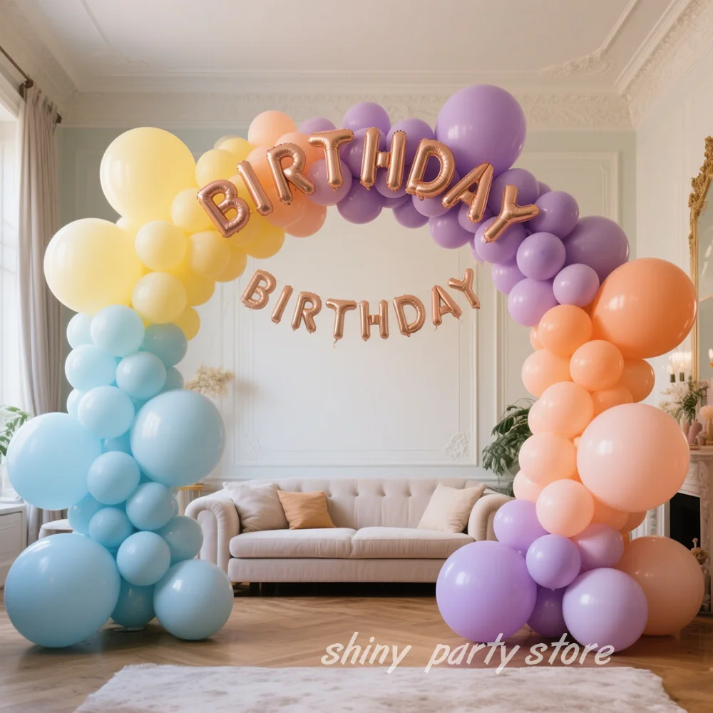

Balloon Garland Macaron Rose Red Grey Pink Yellow Blue Orange Purple Balloon Birthday Theme Wedding Party Gender Rev Decoration