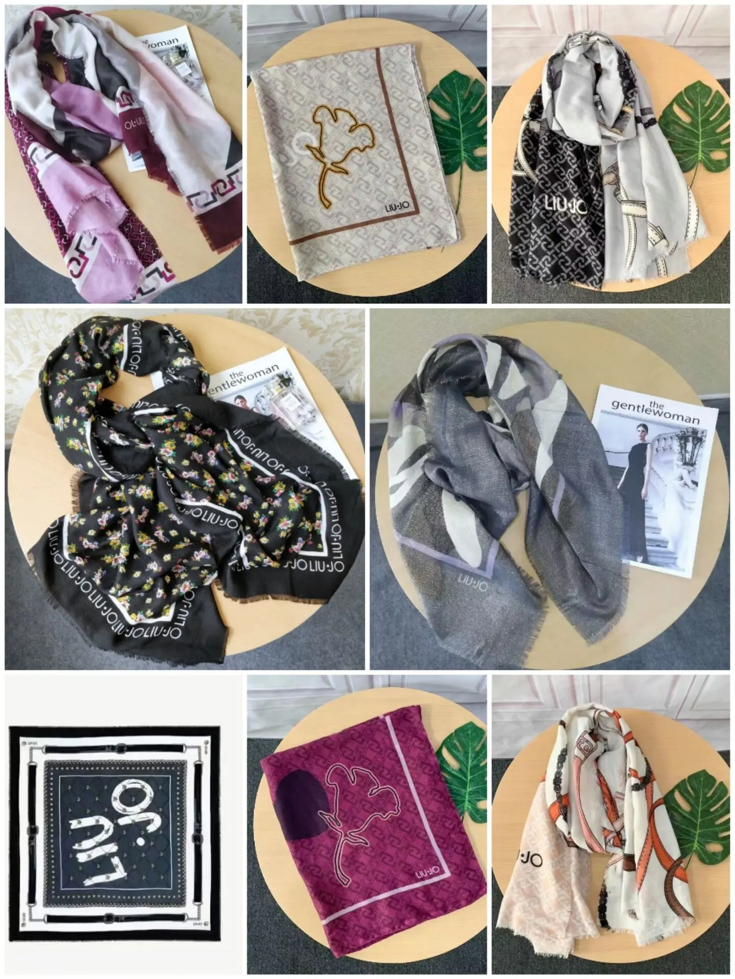 Foreign trade European beauty scarf cotton letter chain printing fashion trend warm scarf temperament shawl long scarves