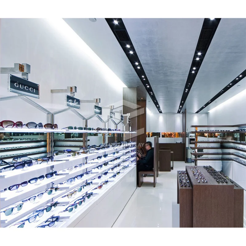 2025customized.Optical Display Cabinets New Fantastic Led Eyewear Display Retail Optical Shop Design Display Showcase