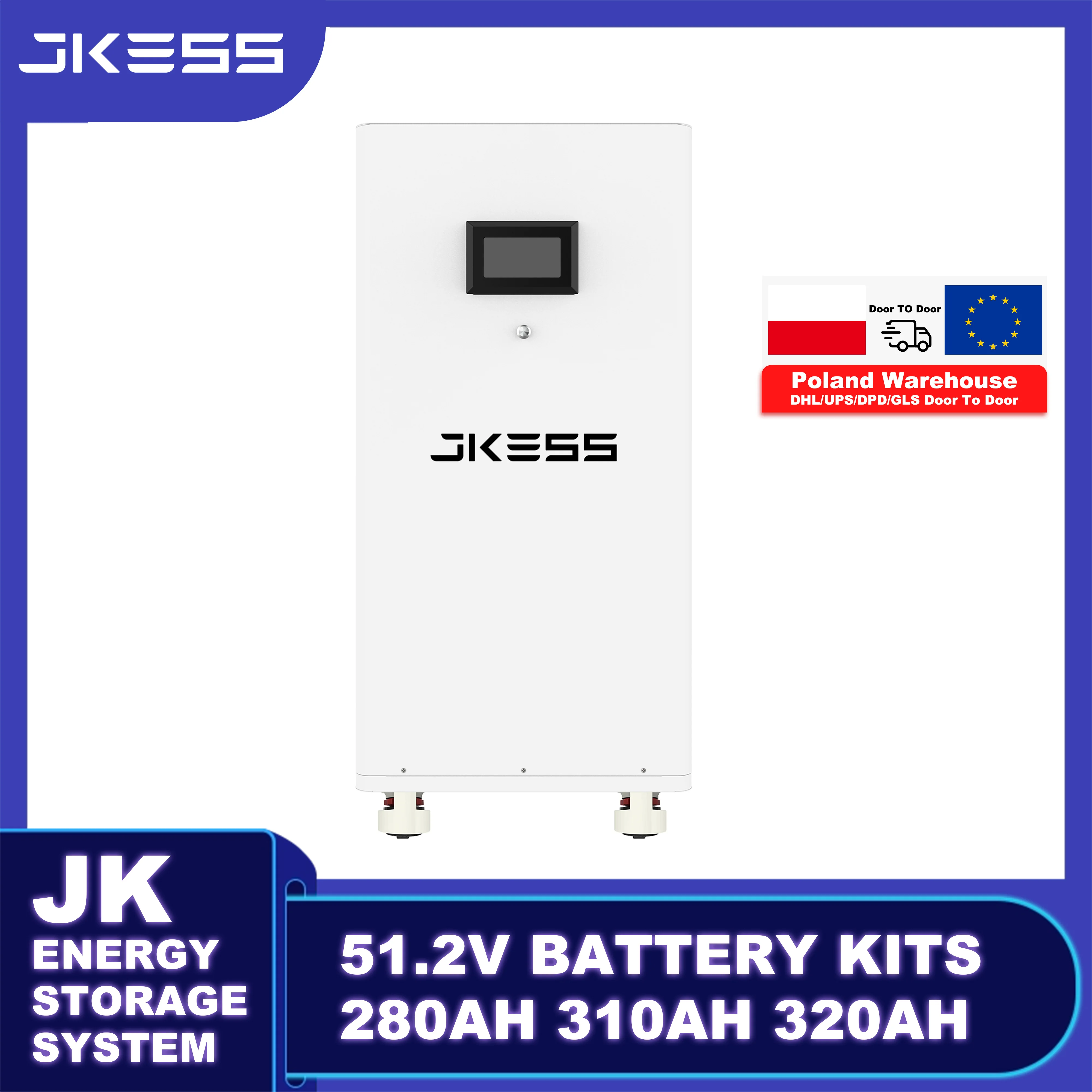 JKESS Battery Kits Lifepo4 48V 51.2V 280AH 15KW  Lifepo4 Battery Kits Power Bank for Solar Storage Tax Free EU Stock on Sale