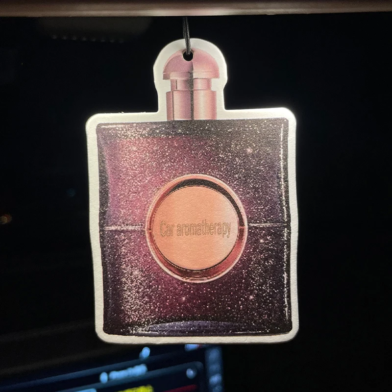 Purple perfume bottle glass car-mounted aromatherapy car perfume perfume long-lasting fragrance pendant piece out of the mouth f