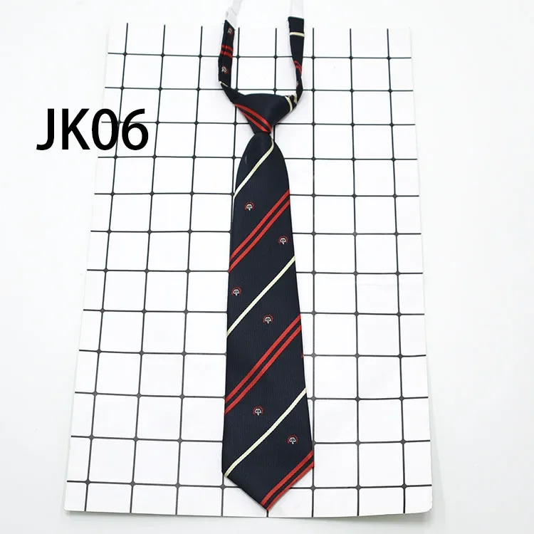 7cm*33cm  Japanese Style Crown Print Tie DK School Uniform Pre-tied Necktie for Students