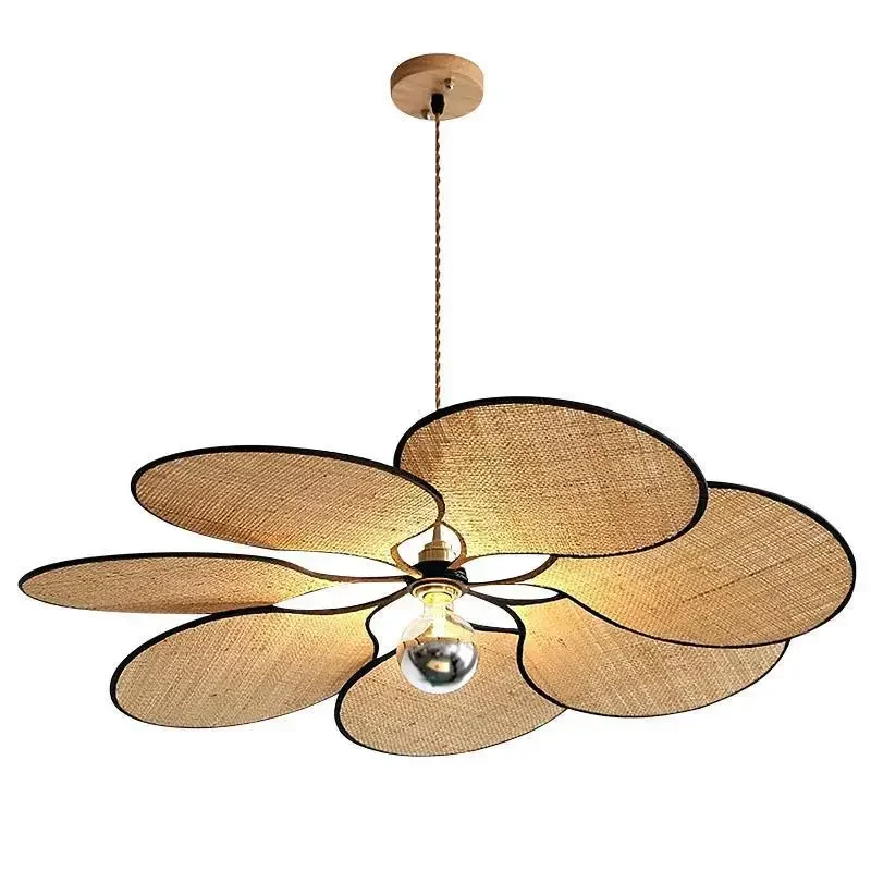 Dining Room Living Room Bedroom Chandelier Fabric Art Pendant Light Dining Table Lamp Cafe Bar Colorful Petal Hanging Lights