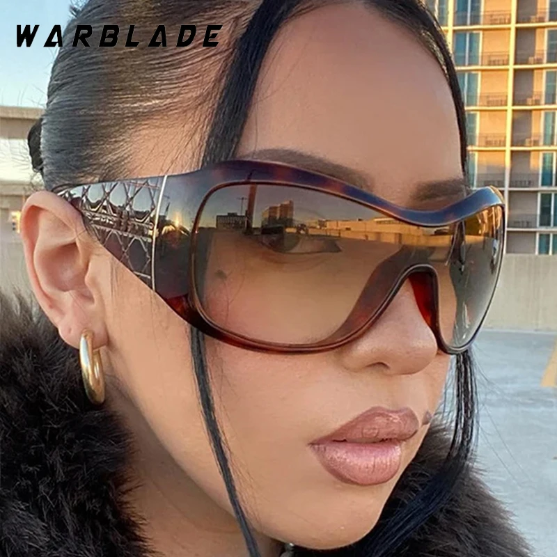 

Luxury Designer Y2K Brand One-Piece Oversized Frame Women's Sunglasses Brand Men Sunglass Outdoor Street Snap Cool Eyewear UV400