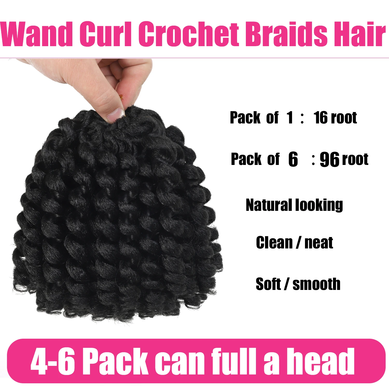 8/10/12 นิ้วจาเมกา BOUNCE ผมโครเชต์สําหรับผู้หญิงสีดําธรรมชาติ Jumpy Wand หยิกผมโครเชต์สังเคราะห์