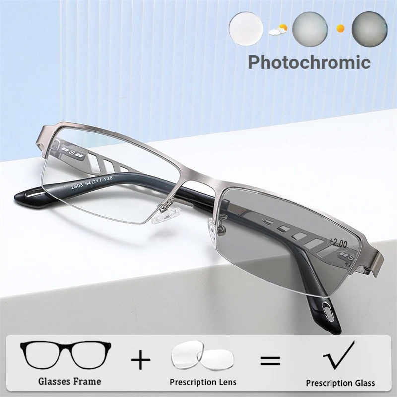 

New Customised Anti Blue Light Photochromic Glasses Unisex High-Definition Ultra-Lightweight Comfort Prescription Eyewear