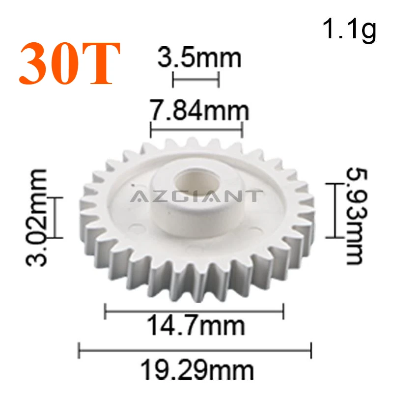 AZGIANT for Mazda Miata MX-5 MK3 MX-5 NC MK3 Car Rearview Mirror Folding Motor Repair Plastic Gear Cog Replacement 1-10pcs 30T