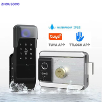 Tuya WiFi Smart Lock Waterproof Double Side Fingerprint Lock Digital Password Card Keyless Electronic Door Lock For Home Hotel