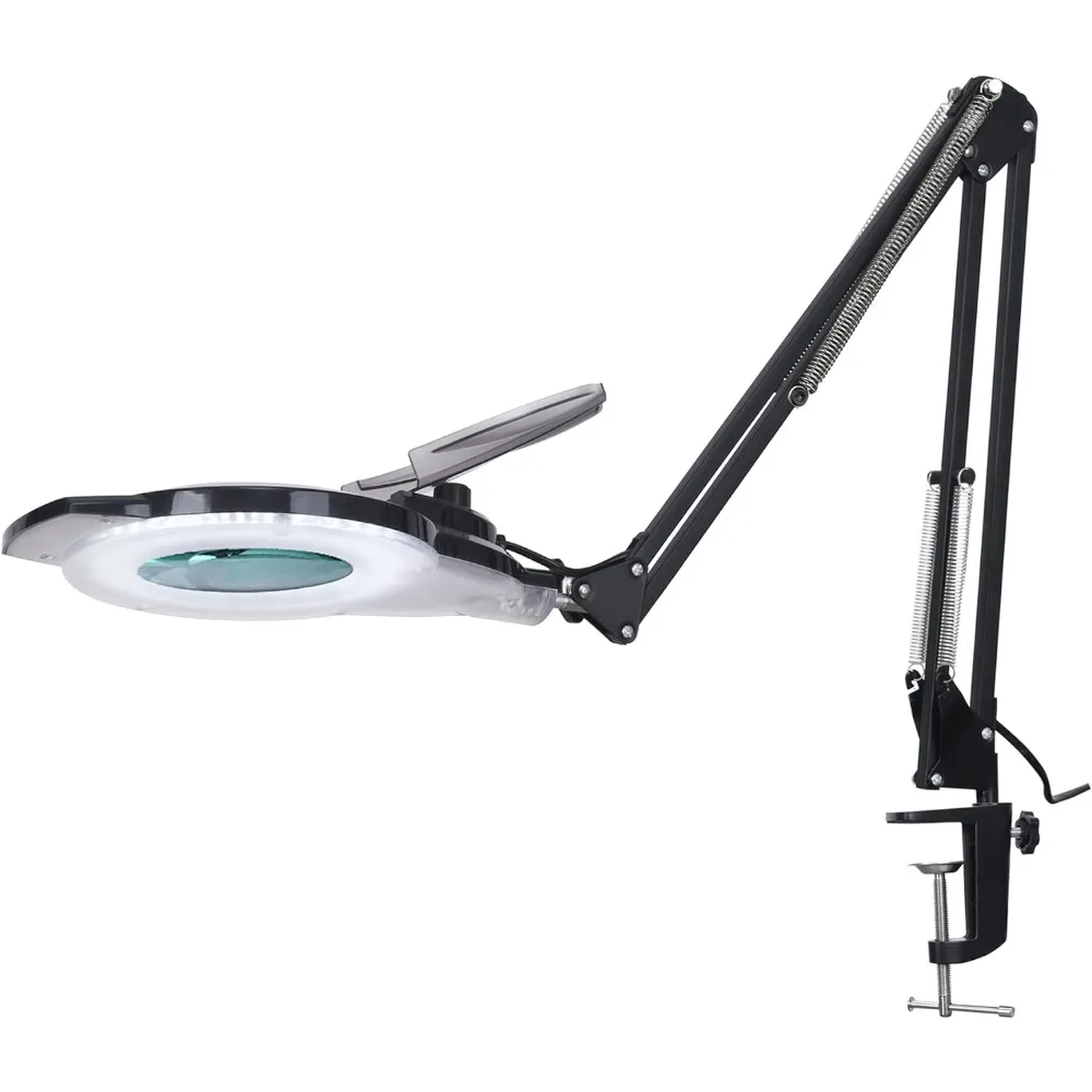 

10X LED Magnifying Lamp with Clamp, KIRKAS 2,200 Lumens Dimmable Super Bright Daylight Magnifying Glass with Light