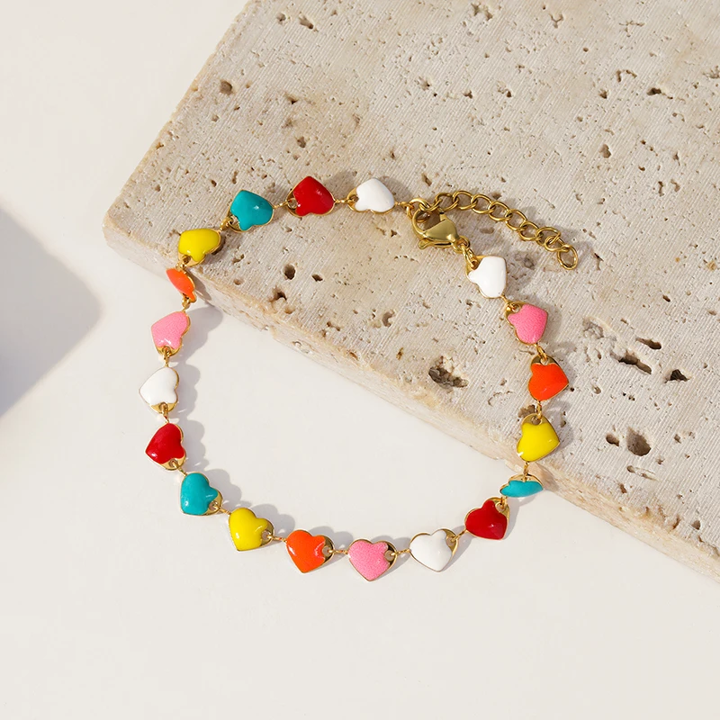 EILIECK 316L Edelstahl Buntes Gänseblümchen-Blumen Halsketten- und Armband-Set für Frauen Trendige Halskette Wasserdichter Schmuck Geschenk – Detail 17