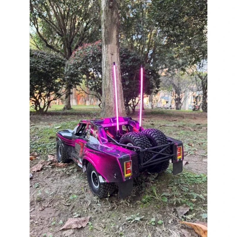For YK4072 V4 1/7 RC Desert Short Course Truck Upgrade Parts–Flexible Light Pole Antenna Light with Mount Base, No-Drill Install