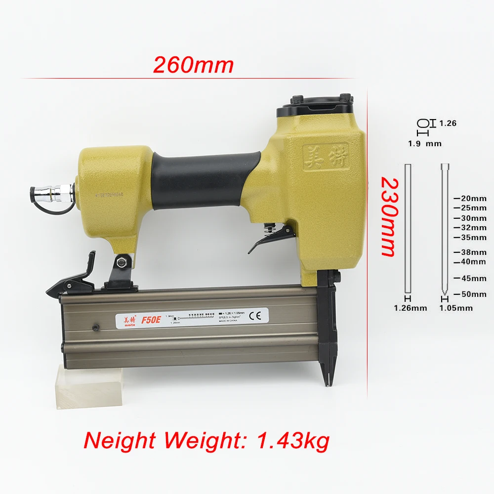 Meite F50E Pneumatic Nail Gun Air Nailer For 50mm Long Nails