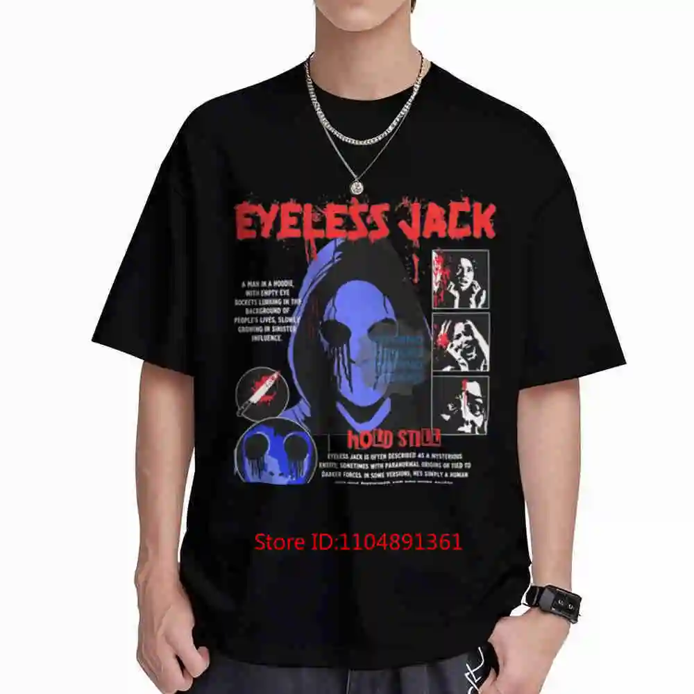 Eyeless Jack Creepypasta Horror Goth Grunge Short Sleeve Tee 100% Cotton T-Shirt