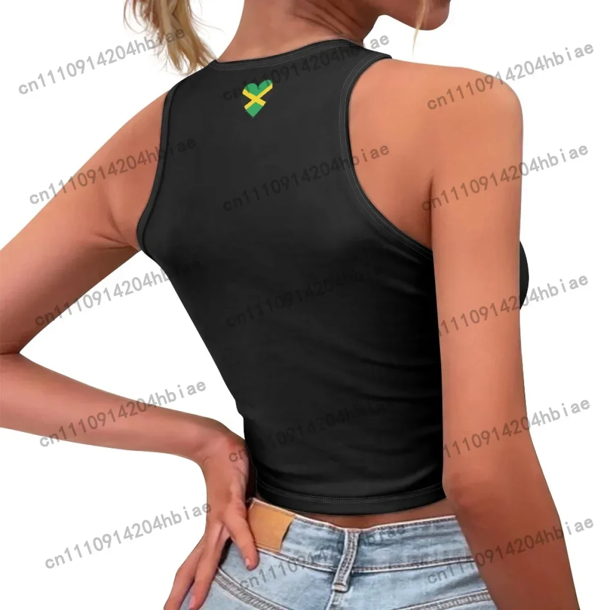 Patriotic Fashion Jamaica Flag Hot Girls Colored Y2K Sleeveless Tank Top Women Cropped Tops Tees Ladies Basic Fitness TShirt
