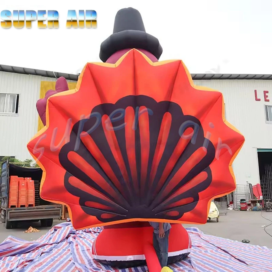 Nowy projekt gigantycznego nadmuchiwanego indyka o wysokości 8 m, idealna dekoracja świąteczna na świeżym powietrzu na Święto Dziękczynienia