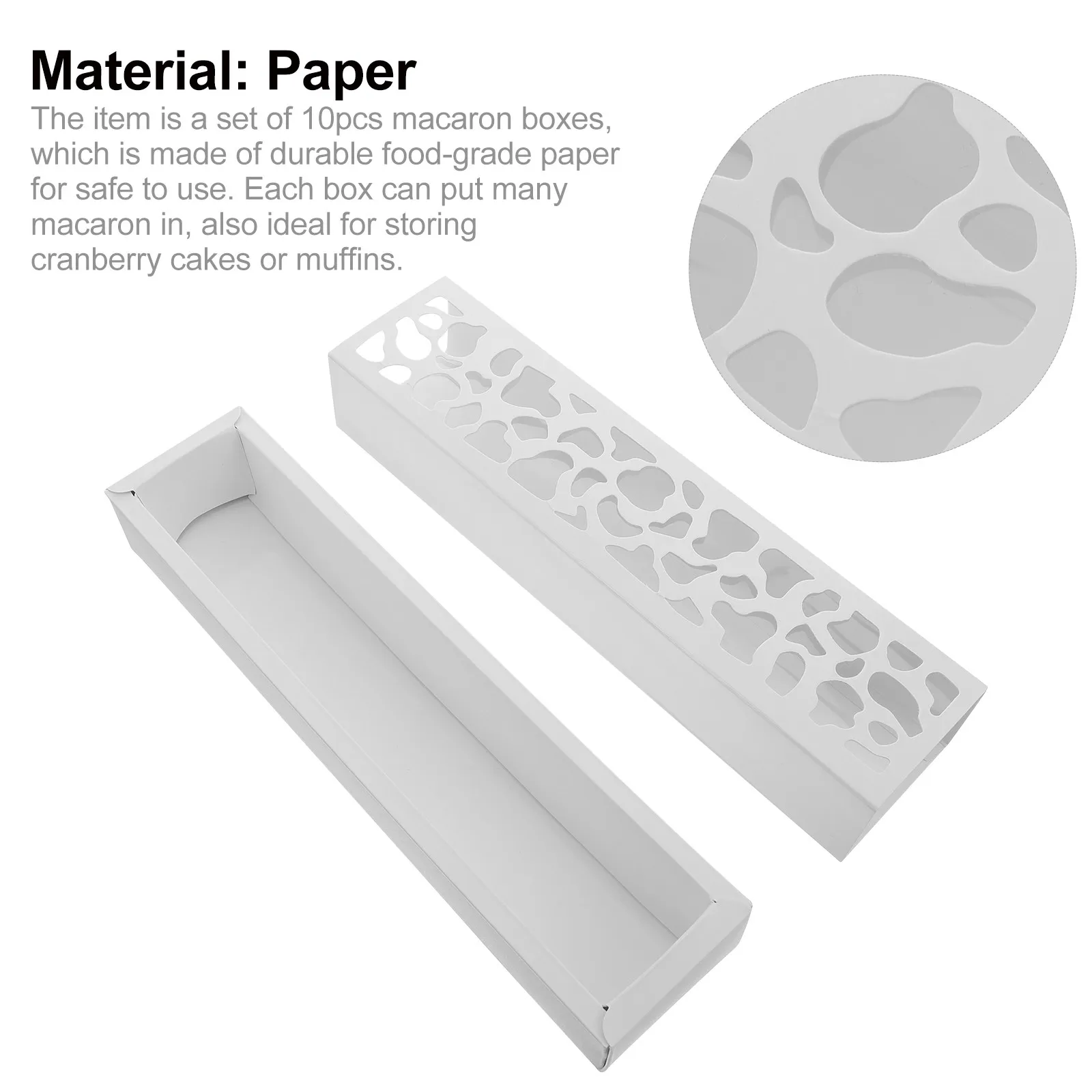 10Pcs Rectangular Macaron Box Paper Dessert Packing Box for Bakery Cookie Case Cake Muffin Packaging Macaron Case