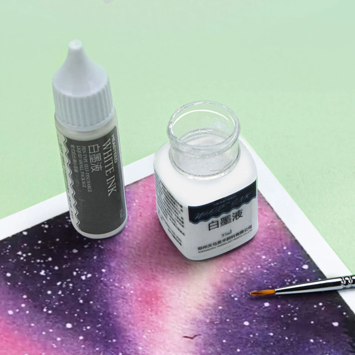 18ml/35ml White Ink For Dip Pen Brush Art Lettering Highly Opaque White Ink Art Masking Fluid for Highlights and Corrections