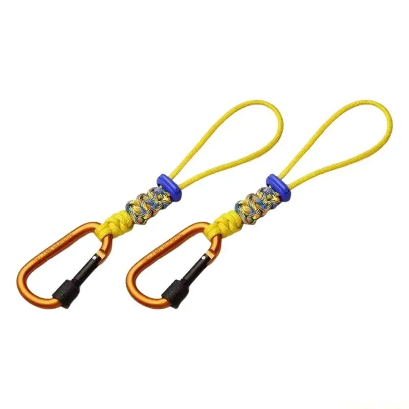 U2JB Camp Trail Utility Cord Set 2 Pack, 23 Metal Hook Bottle Carry Pair for Daily Bag Travel and Routine Field Use