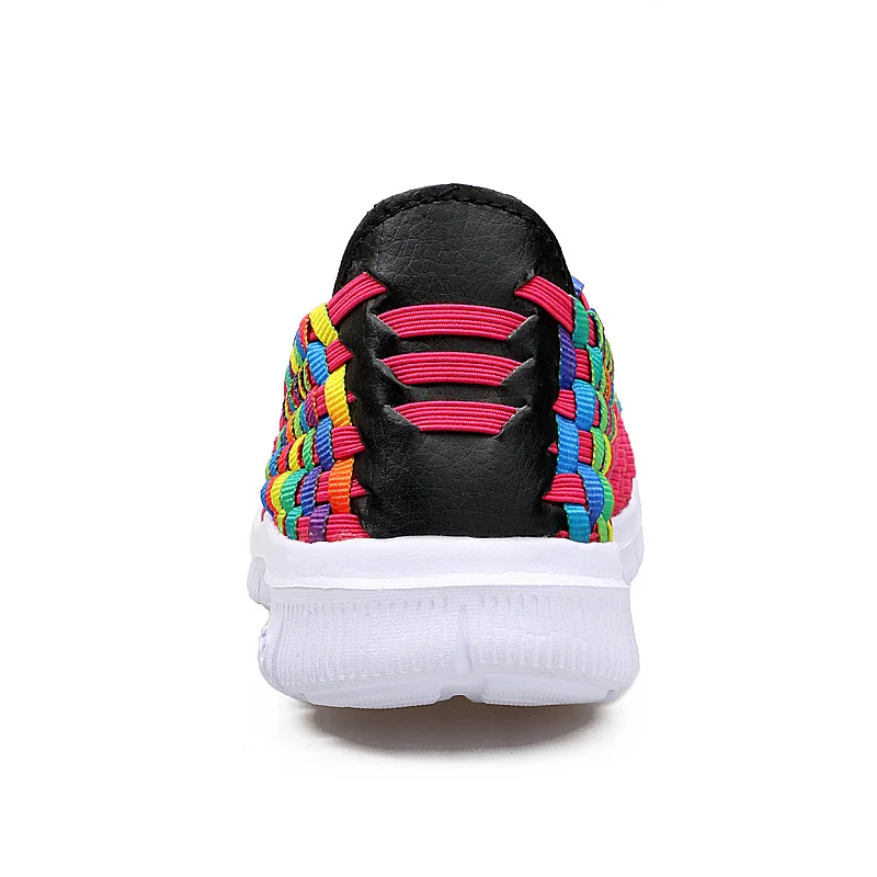 Women Shoes Summer Flats Female Loafers Woman Casual Flat Woven Shoe Mesh Breathable Sneakers Slip on Colorful Plus Size 42