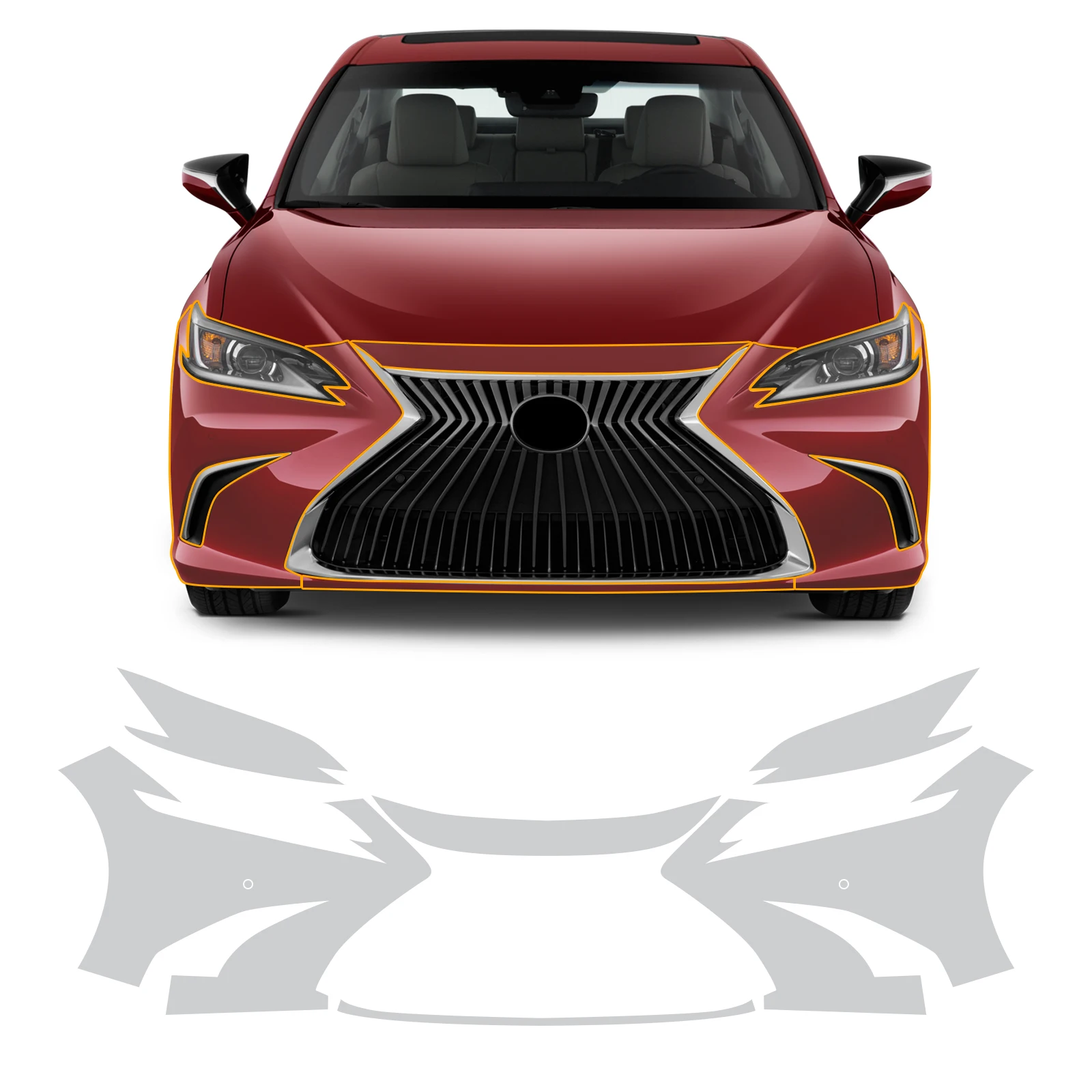 

For Lexus ES 300h 2019-2023 Invisible Car Wrap TPU Film Protective Layer Scratch Resistant Car Modification Accessories