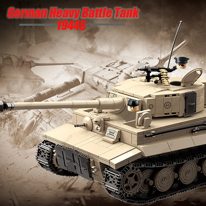 2024 wojskowy WW2 niemiecki SMK wojskowy ciężki czołg tygrys I Model figurki żołnierzy klocki zabawki dla dzieci prezenty urodzinowe