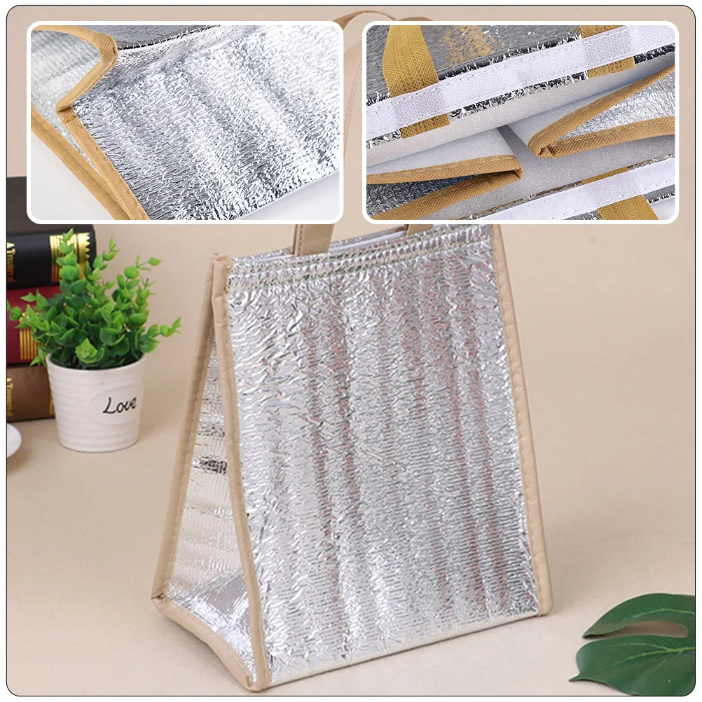 

5pcs Insulated Refrigerated Bags for Food Delivery Thermal Lunch Picnic Outdoor Collapsible Pearl Cotton Aluminum Foil
