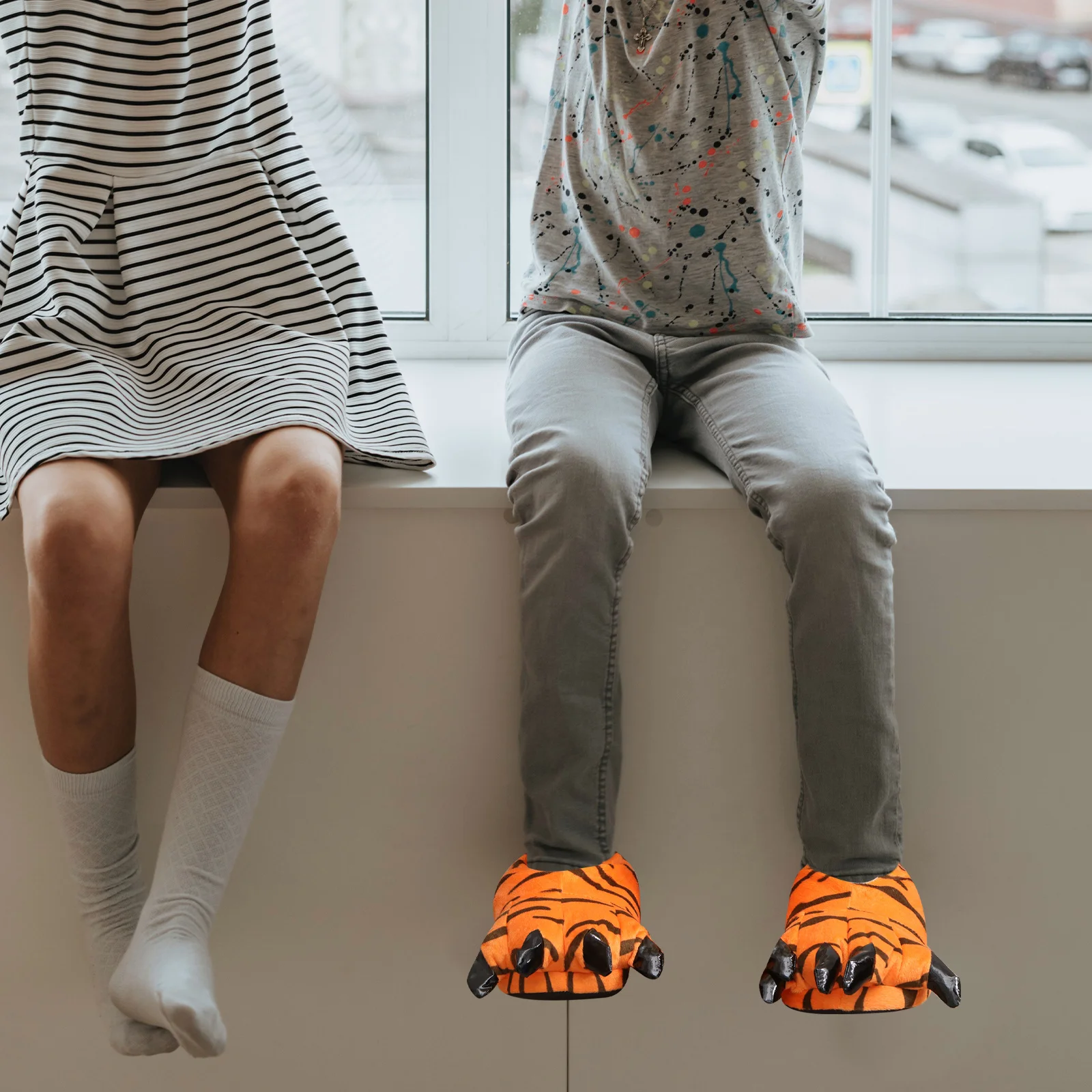 

1 пара зимней домашней обуви, нескользящая теплая обувь с милым дизайном лапы для домашней одежды, удобный подарок унисекс на каблуке