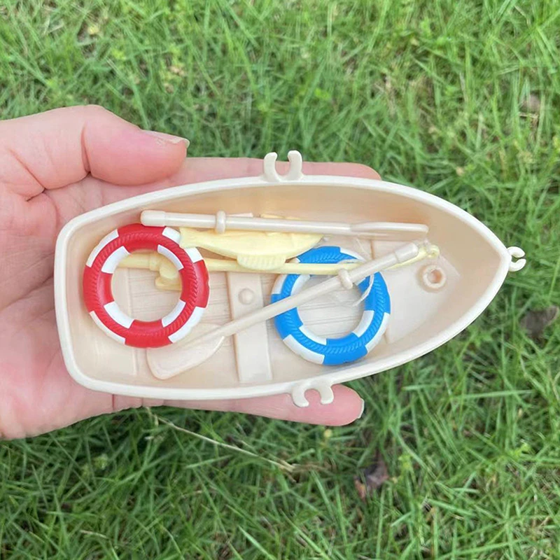 

1Set New Children Gifts New Plastic Fishing Boat Model Mini Simulated Dollhouse Ornaments Miniature Fishing Boat Kit