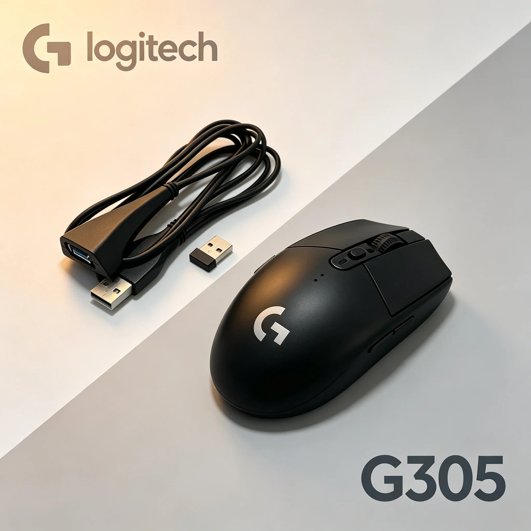 Complete Set Logitech G305 Gaming Wireless Mouse Equipped With Transfer Adapter Cable Comfort Ergonomic Mice For Home Office E‑s