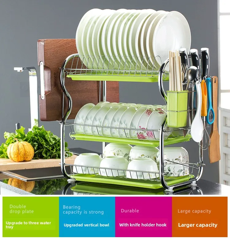 Dish rack Drain bowl rack Storage rack Kitchen rack Supplies Tableware storage box Knife holder Chopsticks