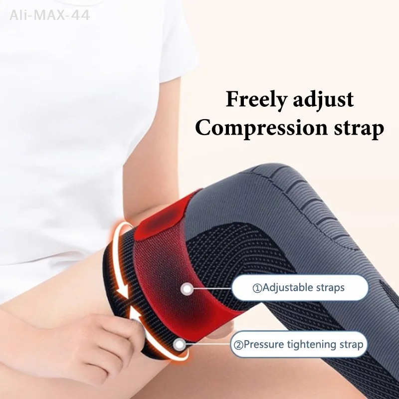 Long Sleeve Knee Support Brace with Mugwort Leg Knee Support Protectors for Arthritis Relief Compression Knee Pad for Running Gy