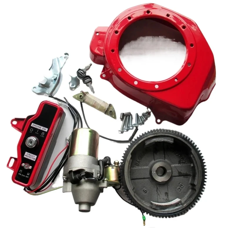 kits-de-demarrage-168f-pour-generateurs-170f-gx160-gx200-55hp-65hp-7hp-2kw-3kw-avec-boitier-demarreur-et-volant-d'inertie