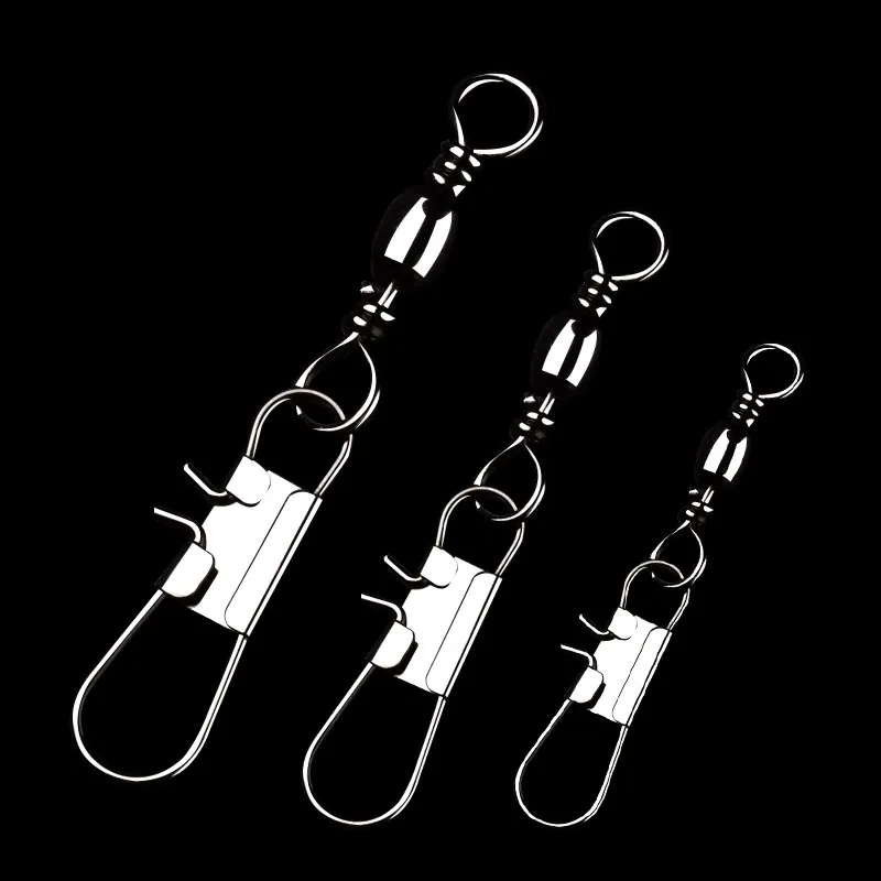 50pcs Type B Fishing Connector Buckle Pin Metal Swivel with Snap Fishhook Lure  Accessorie